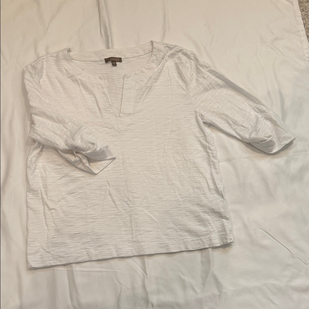 Lilla P women's white 3/4 sleeve shirt